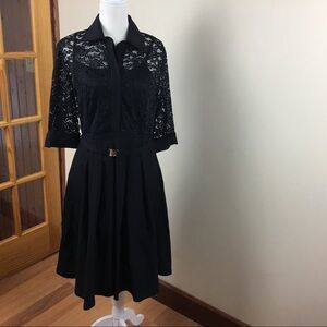 Miusol Black Lace Contrast Vintage Dress SZ XL